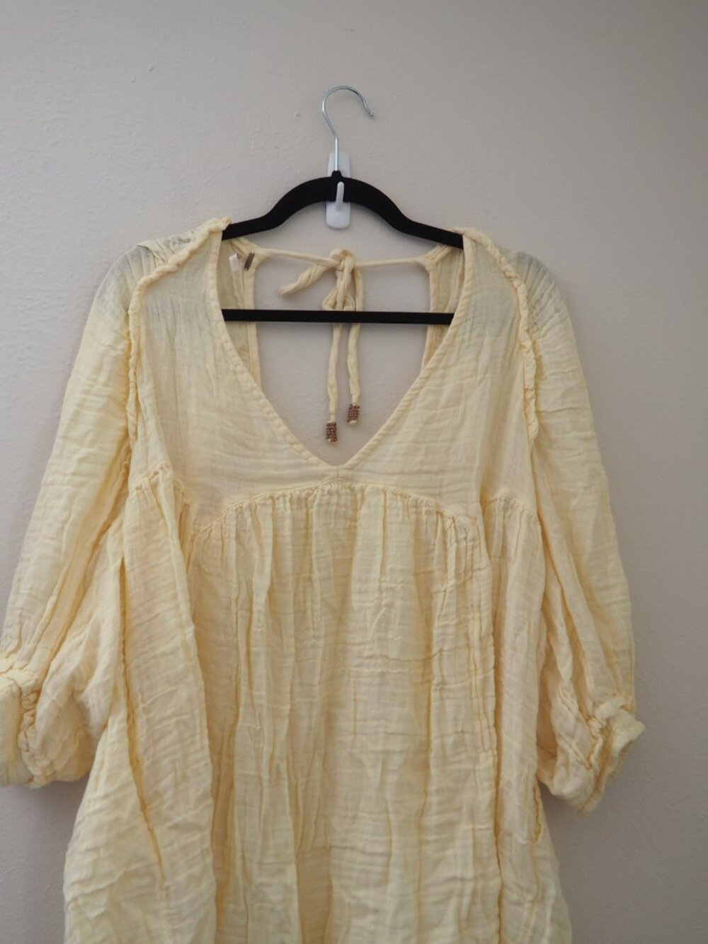 Free People Lemonilla Yellow Adler ¾ Sleeve Tunic Dress sz S - Picture 7 of 11